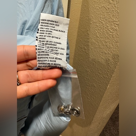 NWOT Nikki Jones Quinn Rain Jacket in Sky Blue , size Large - Picture 6 of 14